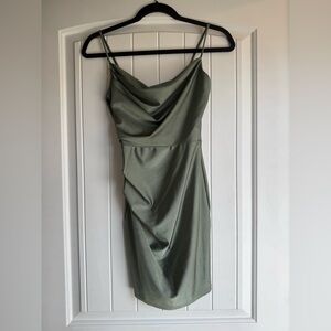 Windsor Sage Green Satin Dress